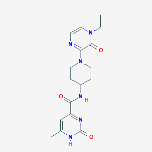 molecular formula C17H22N6O3 B6880504 N-[1-(4-ethyl-3-oxopyrazin-2-yl)piperidin-4-yl]-6-methyl-2-oxo-1H-pyrimidine-4-carboxamide 
