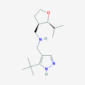 molecular formula C16H29N3O B6880511 N-[(5-tert-butyl-1H-pyrazol-4-yl)methyl]-1-[(2R,3R)-2-propan-2-yloxolan-3-yl]methanamine 