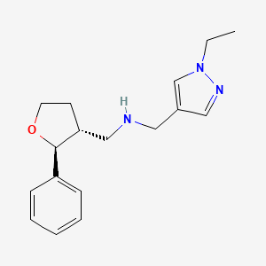 molecular formula C17H23N3O B6880578 N-[(1-ethylpyrazol-4-yl)methyl]-1-[(2S,3R)-2-phenyloxolan-3-yl]methanamine 