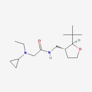 molecular formula C16H30N2O2 B6880625 N-[[(2S,3R)-2-tert-butyloxolan-3-yl]methyl]-2-[cyclopropyl(ethyl)amino]acetamide 