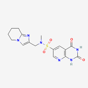 molecular formula C16H18N6O4S B6880698 N-methyl-2,4-dioxo-N-(5,6,7,8-tetrahydroimidazo[1,2-a]pyridin-2-ylmethyl)-1H-pyrido[2,3-d]pyrimidine-6-sulfonamide 