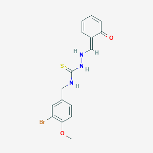 molecular formula C16H16BrN3O2S B068807 N-((3-Bromo-4-methoxyphenyl)methyl)-2-((2-hydroxyphenyl)methylene)hydrazinecarbothioamide CAS No. 186453-55-4