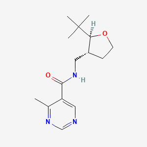 molecular formula C15H23N3O2 B6880751 N-[[(2S,3R)-2-tert-butyloxolan-3-yl]methyl]-4-methylpyrimidine-5-carboxamide 