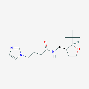 molecular formula C16H27N3O2 B6880790 N-[[(2S,3R)-2-tert-butyloxolan-3-yl]methyl]-4-imidazol-1-ylbutanamide 
