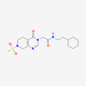 molecular formula C18H28N4O4S B6880884 N-(2-cyclohexylethyl)-2-(7-methylsulfonyl-4-oxo-6,8-dihydro-5H-pyrido[3,4-d]pyrimidin-3-yl)acetamide 