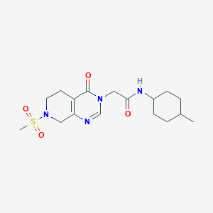 molecular formula C17H26N4O4S B6880908 N-(4-methylcyclohexyl)-2-(7-methylsulfonyl-4-oxo-6,8-dihydro-5H-pyrido[3,4-d]pyrimidin-3-yl)acetamide 