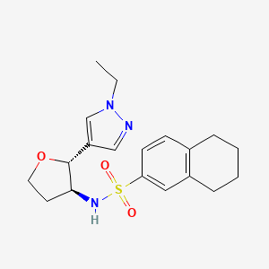 molecular formula C19H25N3O3S B6880938 N-[(2R,3S)-2-(1-ethylpyrazol-4-yl)oxolan-3-yl]-5,6,7,8-tetrahydronaphthalene-2-sulfonamide 