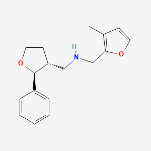 molecular formula C17H21NO2 B6880974 N-[(3-methylfuran-2-yl)methyl]-1-[(2S,3R)-2-phenyloxolan-3-yl]methanamine 