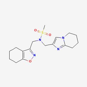 molecular formula C17H24N4O3S B6881010 N-(4,5,6,7-tetrahydro-1,2-benzoxazol-3-ylmethyl)-N-(5,6,7,8-tetrahydroimidazo[1,2-a]pyridin-2-ylmethyl)methanesulfonamide 