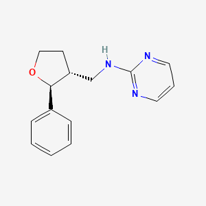 molecular formula C15H17N3O B6881062 N-[[(2S,3R)-2-phenyloxolan-3-yl]methyl]pyrimidin-2-amine 