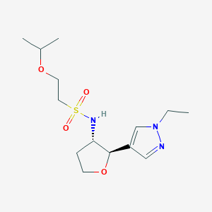 molecular formula C14H25N3O4S B6881248 N-[(2R,3S)-2-(1-ethylpyrazol-4-yl)oxolan-3-yl]-2-propan-2-yloxyethanesulfonamide 