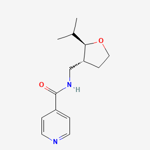molecular formula C14H20N2O2 B6881340 N-[[(2R,3R)-2-propan-2-yloxolan-3-yl]methyl]pyridine-4-carboxamide 