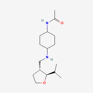 molecular formula C16H30N2O2 B6881355 N-[4-[[(2R,3R)-2-propan-2-yloxolan-3-yl]methylamino]cyclohexyl]acetamide 