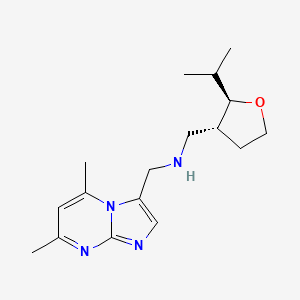 molecular formula C17H26N4O B6881373 N-[(5,7-dimethylimidazo[1,2-a]pyrimidin-3-yl)methyl]-1-[(2R,3R)-2-propan-2-yloxolan-3-yl]methanamine 