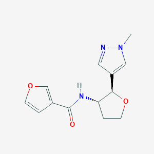molecular formula C13H15N3O3 B6881407 N-[(2R,3S)-2-(1-methylpyrazol-4-yl)oxolan-3-yl]furan-3-carboxamide 