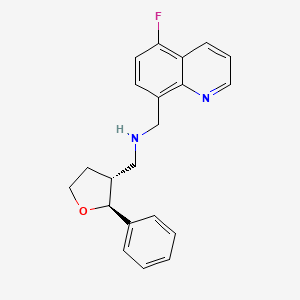 molecular formula C21H21FN2O B6881429 N-[(5-fluoroquinolin-8-yl)methyl]-1-[(2S,3R)-2-phenyloxolan-3-yl]methanamine 