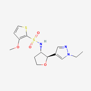 molecular formula C14H19N3O4S2 B6881488 N-[(2R,3S)-2-(1-ethylpyrazol-4-yl)oxolan-3-yl]-3-methoxythiophene-2-sulfonamide 