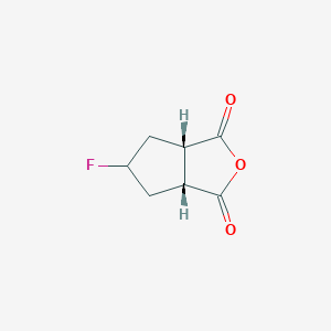 molecular formula C7H7FO3 B068816 1H-Cyclopenta[c]furan-1,3(3aH)-dione,5-fluorotetrahydro-,(3aR,6aS)-rel- CAS No. 193281-44-6