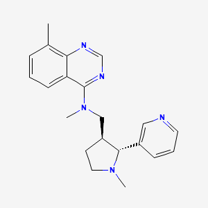 molecular formula C21H25N5 B6881609 N,8-dimethyl-N-[[(2R,3S)-1-methyl-2-pyridin-3-ylpyrrolidin-3-yl]methyl]quinazolin-4-amine 