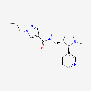 molecular formula C19H27N5O B6881652 N-methyl-N-[[(2R,3S)-1-methyl-2-pyridin-3-ylpyrrolidin-3-yl]methyl]-1-propylpyrazole-4-carboxamide 
