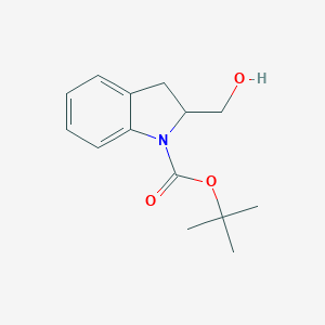 molecular formula C14H19NO3 B068817 tert-Butyl 2-(hydroxymethyl)-1-indolinecarboxylate CAS No. 172647-87-9