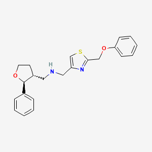 molecular formula C22H24N2O2S B6881794 N-[[2-(phenoxymethyl)-1,3-thiazol-4-yl]methyl]-1-[(2S,3R)-2-phenyloxolan-3-yl]methanamine 