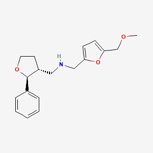 molecular formula C18H23NO3 B6881825 N-[[5-(methoxymethyl)furan-2-yl]methyl]-1-[(2S,3R)-2-phenyloxolan-3-yl]methanamine 