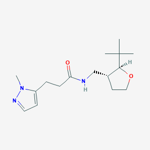 molecular formula C16H27N3O2 B6881870 N-[[(2S,3R)-2-tert-butyloxolan-3-yl]methyl]-3-(2-methylpyrazol-3-yl)propanamide 