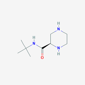 molecular formula C9H19N3O B068820 (2R)-N-tert-butylpiperazine-2-carboxamide CAS No. 166941-51-1