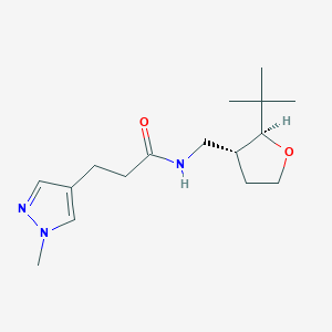 molecular formula C16H27N3O2 B6882029 N-[[(2S,3R)-2-tert-butyloxolan-3-yl]methyl]-3-(1-methylpyrazol-4-yl)propanamide 