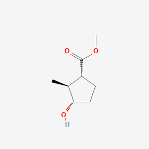 molecular formula C8H14O3 B068821 Cyclopentanecarboxylic acid, 3-hydroxy-2-methyl-, methyl ester, (1alpha,2beta,3alpha)- CAS No. 170422-97-6