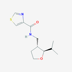 molecular formula C12H18N2O2S B6882109 N-[[(2R,3R)-2-propan-2-yloxolan-3-yl]methyl]-1,3-thiazole-4-carboxamide 