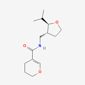 molecular formula C14H23NO3 B6882167 N-[[(2R,3R)-2-propan-2-yloxolan-3-yl]methyl]-3,4-dihydro-2H-pyran-5-carboxamide 