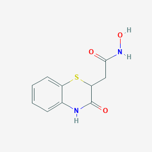 molecular formula C10H10N2O3S B068822 N-hydroxy-2-(3-oxo-3,4-dihydro-2H-1,4-benzothiazin-2-yl)acetamide CAS No. 175202-81-0