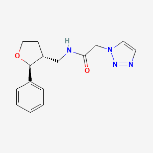 molecular formula C15H18N4O2 B6882201 N-[[(2S,3R)-2-phenyloxolan-3-yl]methyl]-2-(triazol-1-yl)acetamide 