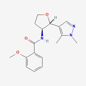 molecular formula C17H21N3O3 B6882206 N-[(2R,3S)-2-(1,5-dimethylpyrazol-4-yl)oxolan-3-yl]-2-methoxybenzamide 