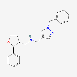 molecular formula C22H25N3O B6882222 N-[(1-benzylpyrazol-4-yl)methyl]-1-[(2S,3R)-2-phenyloxolan-3-yl]methanamine 
