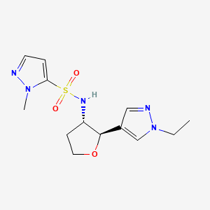 molecular formula C13H19N5O3S B6882334 N-[(2R,3S)-2-(1-ethylpyrazol-4-yl)oxolan-3-yl]-2-methylpyrazole-3-sulfonamide 