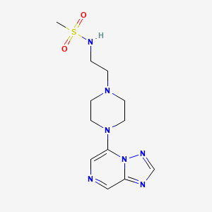 molecular formula C12H19N7O2S B6882436 N-[2-[4-([1,2,4]triazolo[1,5-a]pyrazin-5-yl)piperazin-1-yl]ethyl]methanesulfonamide 