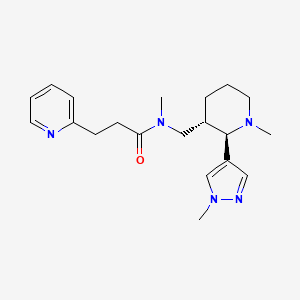 molecular formula C20H29N5O B6882454 N-methyl-N-[[(2R,3S)-1-methyl-2-(1-methylpyrazol-4-yl)piperidin-3-yl]methyl]-3-pyridin-2-ylpropanamide 