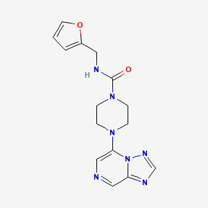 molecular formula C15H17N7O2 B6882475 N-(furan-2-ylmethyl)-4-([1,2,4]triazolo[1,5-a]pyrazin-5-yl)piperazine-1-carboxamide 