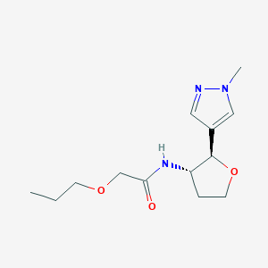 molecular formula C13H21N3O3 B6882582 N-[(2R,3S)-2-(1-methylpyrazol-4-yl)oxolan-3-yl]-2-propoxyacetamide 