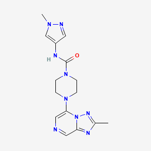 molecular formula C15H19N9O B6882620 N-(1-methylpyrazol-4-yl)-4-(2-methyl-[1,2,4]triazolo[1,5-a]pyrazin-5-yl)piperazine-1-carboxamide 