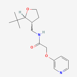 molecular formula C16H24N2O3 B6882675 N-[[(2S,3R)-2-tert-butyloxolan-3-yl]methyl]-2-pyridin-3-yloxyacetamide 