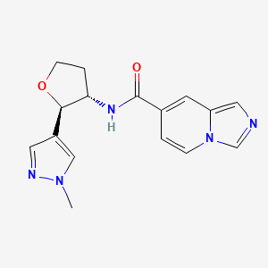molecular formula C16H17N5O2 B6882879 N-[(2R,3S)-2-(1-methylpyrazol-4-yl)oxolan-3-yl]imidazo[1,5-a]pyridine-7-carboxamide 