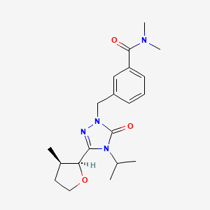 molecular formula C20H28N4O3 B6882886 N,N-dimethyl-3-[[3-[(2S,3R)-3-methyloxolan-2-yl]-5-oxo-4-propan-2-yl-1,2,4-triazol-1-yl]methyl]benzamide 
