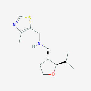 molecular formula C13H22N2OS B6883055 N-[(4-methyl-1,3-thiazol-5-yl)methyl]-1-[(2R,3R)-2-propan-2-yloxolan-3-yl]methanamine 