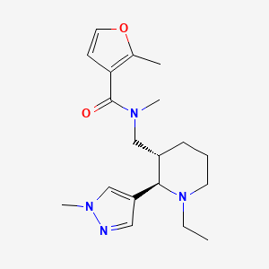 molecular formula C19H28N4O2 B6883062 N-[[(2R,3S)-1-ethyl-2-(1-methylpyrazol-4-yl)piperidin-3-yl]methyl]-N,2-dimethylfuran-3-carboxamide 