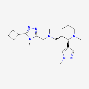 molecular formula C20H33N7 B6883105 N-[(5-cyclobutyl-4-methyl-1,2,4-triazol-3-yl)methyl]-N-methyl-1-[(2R,3S)-1-methyl-2-(1-methylpyrazol-4-yl)piperidin-3-yl]methanamine 