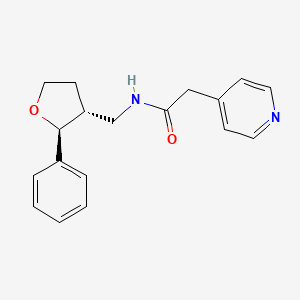 molecular formula C18H20N2O2 B6883187 N-[[(2S,3R)-2-phenyloxolan-3-yl]methyl]-2-pyridin-4-ylacetamide 